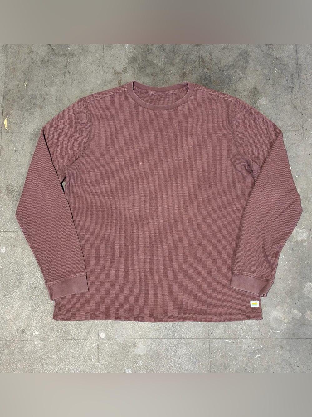 Vuori Shirt Mens XL Brown Thermal Waffle Crew Neck Knit Long Sleeve Base Layer